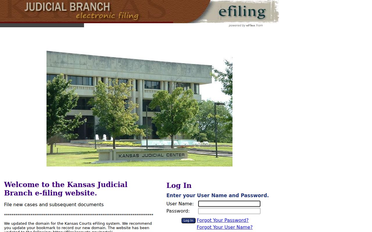 Comanche County court records Kansas eFlex filing portal